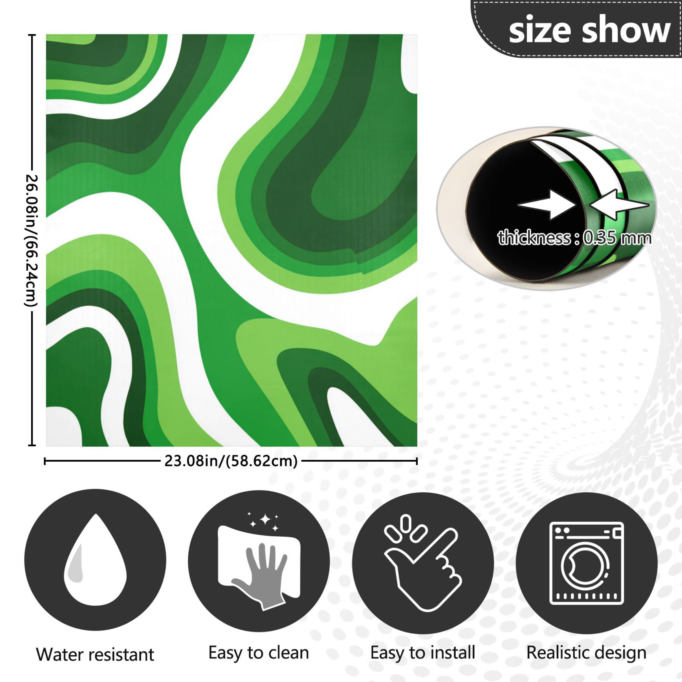 Dishwasher Magnetic Refrigerator Magnet Cover Sticker Home Decorative 23"x26" Deep Green Thick Lines