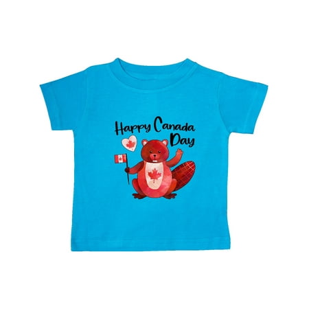 

Inktastic Happy Canada Day Cute Red Beaver with Canadian Flag Gift Baby Boy or Baby Girl T-Shirt