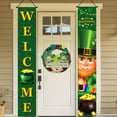 thumbnail image 6 of XEOVHV St Patricks Day Porch Sign Green Welcome Door Banners, Garage Banner, Hanging St Patricks Day Decorations Outdoor Indoor Decor Wall Front Door Yard Signs, 6 of 7