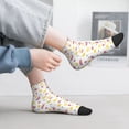 thumbnail image 2 of Rateoe Watermelon And Lemon Pattern Quarter Crew Socks,Toe Seamed Ankle Socks,Cotton Cushioned Breathable Athletic Crew Sports Socks, 2 of 7