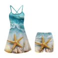 thumbnail image 2 of KEIAHUAN Coastal Seashell Women Athletic Dress with Built in Shorts Stretchy Tennis Dress Breathable Backless Golf Dresses Summer Workout Dresses with Pocket X-Small, 2 of 7