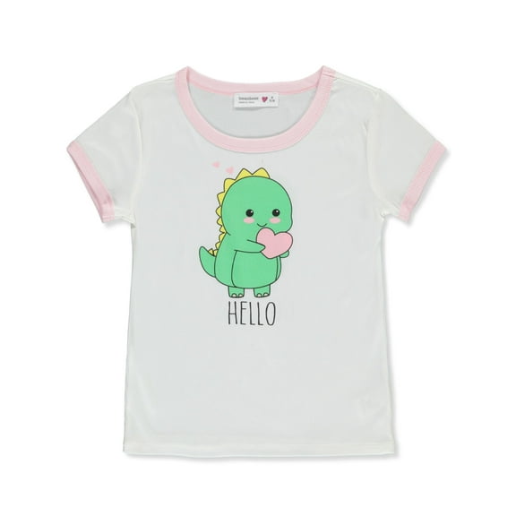 Beautees Girls' Dinosaur T-Shirt - ivory, 10 - 12 (Big Girls)