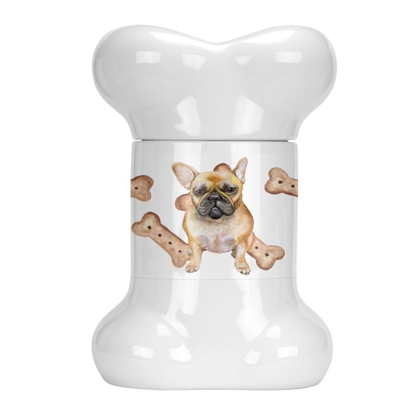 Frenchie French Bulldog Bone Shaped Treat Jar