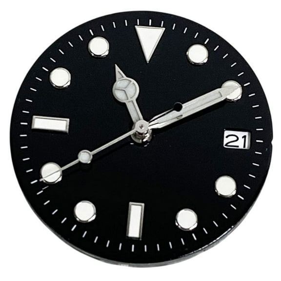Milageto 28.5mm Watch Dial for NH36/NH35 Movement Modification Stylish Green Luminous Black