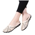thumbnail image 3 of Wovix Women'S Slipper -On Loafers Breathable Shoes Closed Toe Backless Slides Sandals Classic Footwear Work Daily Wear Beige 37, 3 of 8