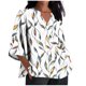 thumbnail image 2 of Xuyuer Women's 3/4 Length Sleeve Tops V Neck Casual Vacation Loose Fit S-5XL Ruffle Cuffs Shirts Dressy Flowy Tunic Tops Hawaiian Shirts Summer Floral Printed Shirt Casual Soft Tunic Tops, 2 of 5