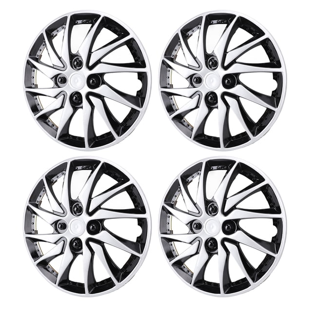 4Pcs 14in Hubcap Wheel Cover Stylish Look Scratch Proof Protective Wheel Rim Cover Replacement for Escort