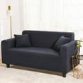 thumbnail image 2 of Stretch Plush Sofa Slipcover, Soft Sofa Cover, Thicken Couch Covers Anti-Slip Furniture Protector For 1 2 3 4 Seater Couch Slipcover-Navy-Single seat(90-140cm)35-55in, 2 of 7