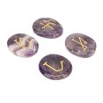 thumbnail image 4 of Piedras de palma grabadas, piedras de equilibrio de bolsillo portátiles redondas pulidas para meditación curativa Reiki, amatista, 4 of 5