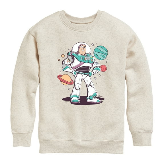 Toy Story 4 - Buzz And Planets Sketchy - Toddler & Youth Crewneck Fleece Sweatshirt