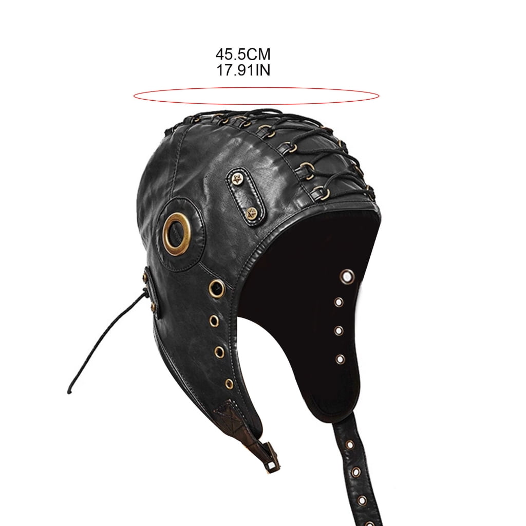 lanema Steampunk Hat With Goggles Men Steampunk Earflap Hat Bomber Hat TrapperHat
