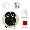thumbnail image 4 of Picia Owl with Mandala Pattern Bone China Decorative Plate – Wall Decor with Stand and Adhesive, Elegant Ornament for Living Room, Office, or Entryway-7in, 4 of 6