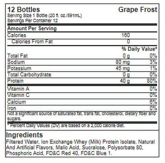 Isopure Zero Carb 32g Protein Ready-to-Drink, Whey Protein Isolate, Grape  Frost, 16 Fl Oz (12 Bottles)