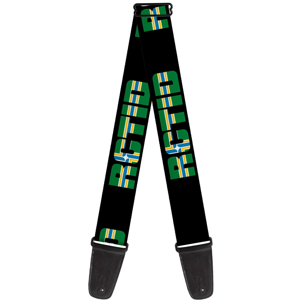 Buckle-Down Guitar Strap, RCTID Black Portland Flag, 2 Inches Wide
