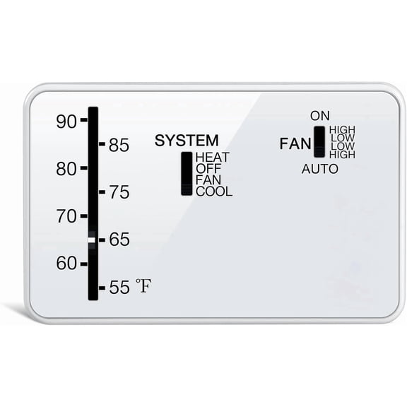 Briidea RV Thermostat Compatible with Coleman 7330 * 335*, 7330 * 385*, 7330 * 336* Series, Heat & Cool Camper Thermostat, 12 VDC, White, Easy to Use