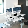 thumbnail image 2 of VIVO White Height Adjustable Extra Wide 42" Stand Up Desk Converter Workstation, 2 of 7