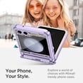 thumbnail image 3 of Clear Case Compatible for Samsung Galaxy Z Flip 5, Galaxy Z Flip 5 Case with Hinge Protection, Anti-Drop Ultra-Thin Girly Women Mechanical Legend Phone Case for Galaxy Z Flip 5 2023 (Purple), 3 of 14