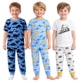 thumbnail image 3 of Kids Child Toddler Boy Pajamas Pj Set Short Sleeve Sleeve Snug Fit Soft & Cozy Sleepwear & Loungewear 3-Pack Size 2Y to 10Y, 3 of 7