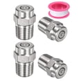 thumbnail image 1 of Uxcell 4 Paquete de Consejos de Limpieza de Superficie - Boquillas de Lavadora a Presión Masculinas de 0 Grados 1/4" NPT, Acero Inoxidable con Cinta de Sellado (Orificio de 0.977 mm), 1 of 7