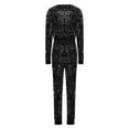 thumbnail image 4 of Women Autumn And Winter Sequins Small Fragrance Leisure Sports Long Sweater Pencil Pants Respirator Two Piece Suit Women Overall Homecoming Pantsuits for Teens Winter Women Clothes Casual Outfits Ski, 4 of 7