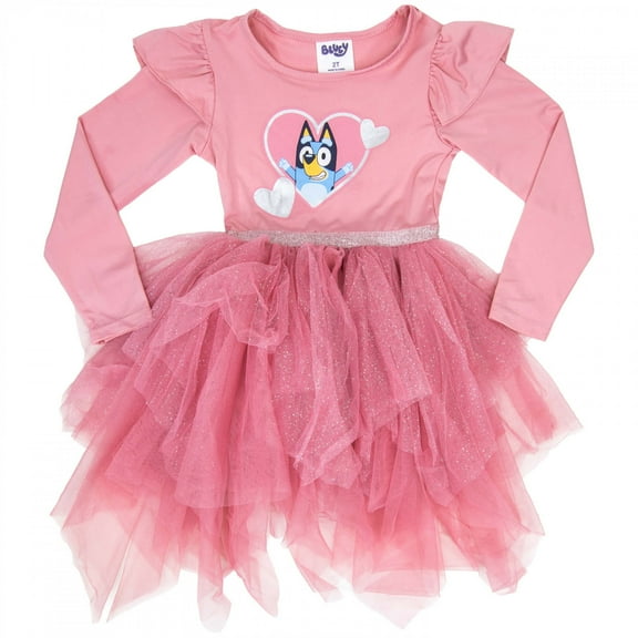Bluey Long Sleeve Girl's Ballerina Tutu Dress-Toddler 2T