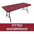 thumbnail image 4 of Covers For The Home Deluxe Elastic Edged Flannel Backed Vinyl Fitted Table Cover - Basketweave (Red) Pattern - Banquet - 8' x 30", 4 of 6