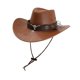 thumbnail image 1 of Accesorio de disfraz de sombrero de vaquero occidental para hombres, elegante sombrero de ala ancha para Caqui, 1 of 9