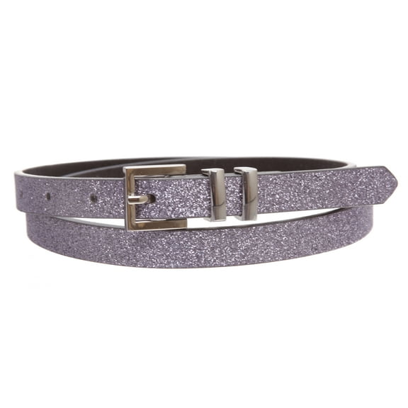 Ladies 5/8" Glitter Dress Skinny Belt