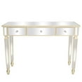 thumbnail image 2 of MINKUROW Mirrored Console Table,Beautiful Mirrored Desk,Vanity Dressing Table Makeup Desk for Girls/Women with 3 Drawers,Champagne Gold Console Table at Hallway or Bedroom, (41.73 x 14.96 x 29.92)", 2 of 5