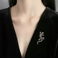 thumbnail image 3 of Kripyery Exaggerated Gecko Shape Brooch Shining Rhinestones Inlaid Pin Faux Silk Shawl Buckle Dress Badge Outfit Accessories, 3 of 8
