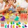 thumbnail image 6 of Moocorvic 8Pcs Flocking Easter Bunny and Artificial Carrot Easter Tabletop Decorations Party Supplies Gifts for Kids, 6 of 7