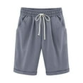 thumbnail image 4 of QUNYINEY Summer Shorts For Women Casual Mid Rise Solid Bermuda Shorts Elastic Waist Loose Comfy Drawstring Shorts, 4 of 4