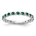 thumbnail image 5 of Auriga Fine Jewelry 925 Sterling Silver Created Emerald Ring for Women Size 9, 5 of 6