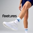 thumbnail image 7 of Feetures Elite Light Cushion Mini Crew Sock - Sport Sock with Targeted Compression - White Track , Large (1 Pair), 7 of 7