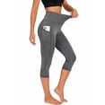 thumbnail image 4 of Sexy Dance Women High Waist Capris Leggings Activewear Workout Running Cropped Pants with Pockets, 4 of 12
