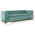 thumbnail image 5 of Pemberly Row Contemporary Velvet/Stainless Steel Sofa in Mint/Brushed Gold, 5 of 5