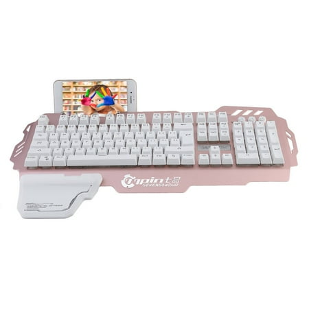 Wired Metal Backlight Gaming Keyboard Feeling 104 Keys Waterproof Keyboard
