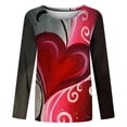 thumbnail image 4 of Blusa informal de manga larga con cuello redondo y estampado de amor para mujer Fridja  hkj2731, 4 of 5