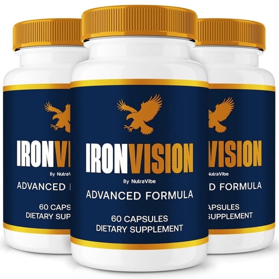 (3 Pack) IronVision Capsules – Daily Eye Care Formula with Original Blend to Support Visual Wellness, Eye Comfort & Healthy Vision | Just 2 Gentle, Easy-to-Swallow Pills (180 Capsules)