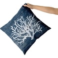 thumbnail image 3 of Nautical Coastal Throw Pillow Covers Set of 2 - Coral Starfish Wooden Themed Pillowcase 18x18 inch Blue Plank Home Decor for Sofa Bedroom Car Sea Plants Decorative Cushion Case, 3 of 6