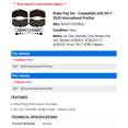 thumbnail image 2 of Brake Pad Set - Compatible with 2017 - 2020 International ProStar 2018 2019, 2 of 2
