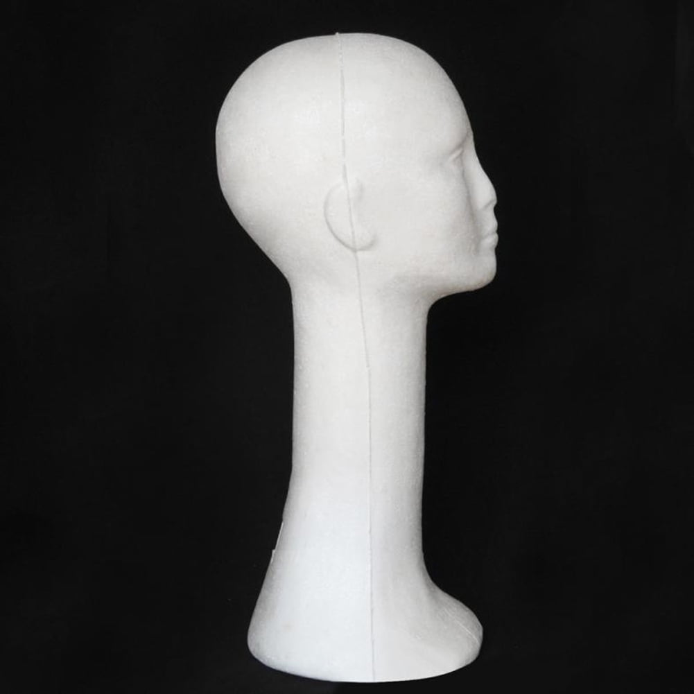 Yirtree 19 Inch Styrofoam Head Female Foam Wig Head Mannequin Manikin  Cosmetics Model Head Wigs Display Glasses Hats Hairpieces Stand