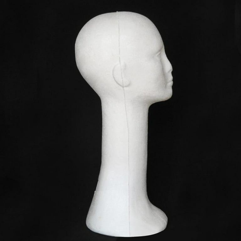 Female Styrofoam Head Form - White