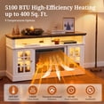 thumbnail image 3 of CHITOOMA Fireplace TV Stand with LED Light for up to 70 inch TV, 5100 BTU Electric Fireplace Entertainment Center for Living Room, White, 3 of 10