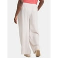 thumbnail image 2 of Time and Tru Women's and Women's Plus Wide Leg Linen Blend Pants, 29" Inseam, Sizes XS-4X, 2 of 5