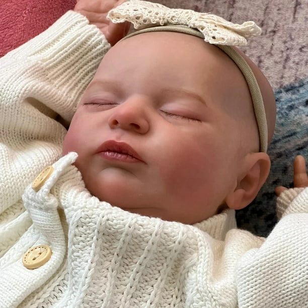 Muñecas recién nacidas de 19 pulgadas cuerpo suave y tierno muñeca Reborn realista piel 3D para colección JShteea libre de BPA