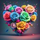 thumbnail image 1 of Lleno Diamantes Coloridas Rosas Amor Series Flores Y Plantas Diamantes Redondos Pinturas Diamantes Resina 30*30CM JShteea, 1 of 9