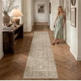 thumbnail image 3 of BERTHMEER 2.6'×8' Runner Rugs for Hallway Kitchen Bedroom Bathroom Entryway Entrance Oriental Floral Vintage Farmhouse Machine Washable Non-slip Traditional Distressed Rugs, Brown, 3 of 5