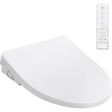 Riedhoff Smart Bidet Toilet Seat, 14.72" x 20.35", Heated Elongated, Wireless Remote, White