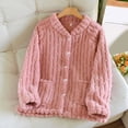 thumbnail image 2 of CQXIDFH Sleep Shirts for Women Oversized Coral Fleece Cardigan Long Sleeve Warm Flannel House Coat for Autumn Winter Comfortable Casual Sleepwear Loungewear & Nightwear, 2 of 9